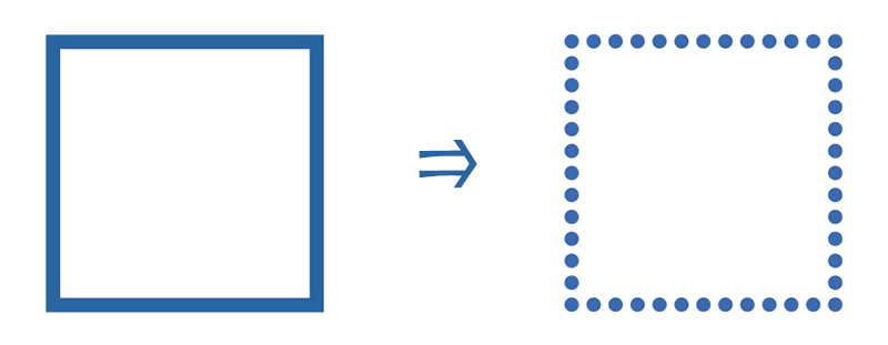 Illustratorでドットの点線 点線の図形や囲み枠を作る方法 Kw Blog